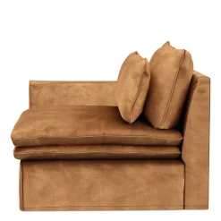 Continental Corner Left, velvet, cognac