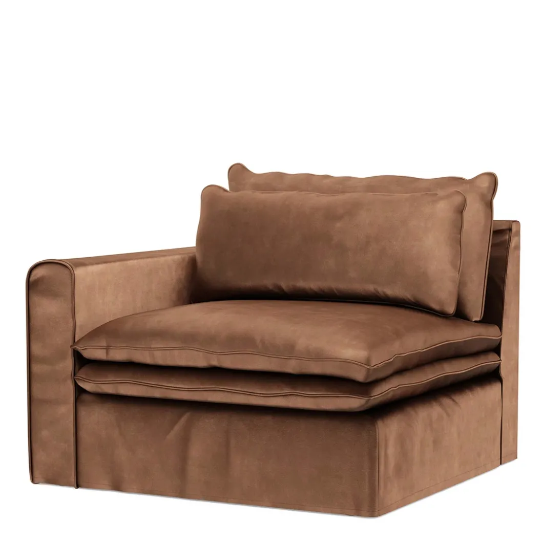 Continental Corner Left, velvet, chocolate