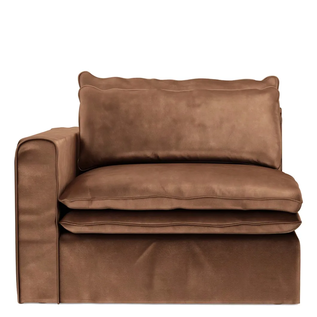 Continental Corner Left, velvet, chocolate