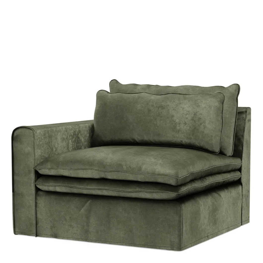 Continental Corner Left, velvet, ivy