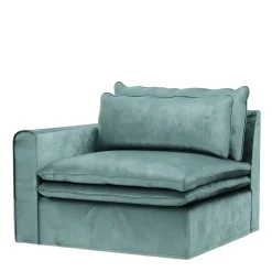 Continental Corner Left, velvet, mineral blue