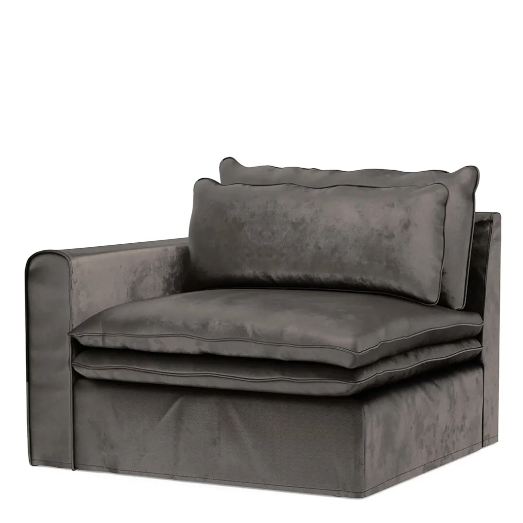 Continental Corner Left, velvet, grimaldi grey