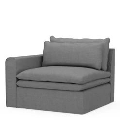 Continental Corner Left, washed cotton, grey