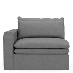 Continental Corner Left, washed cotton, grey