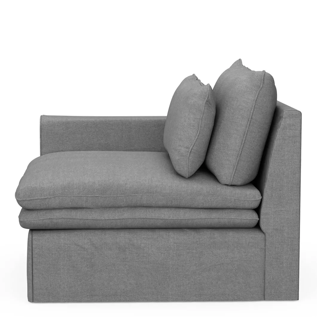 Continental Corner Left, washed cotton, grey