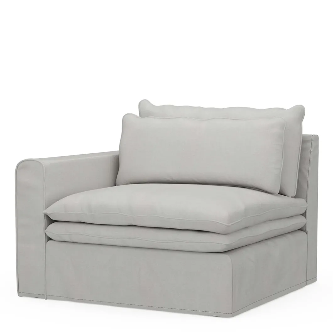 Continental Corner Left, washed cotton, ash grey