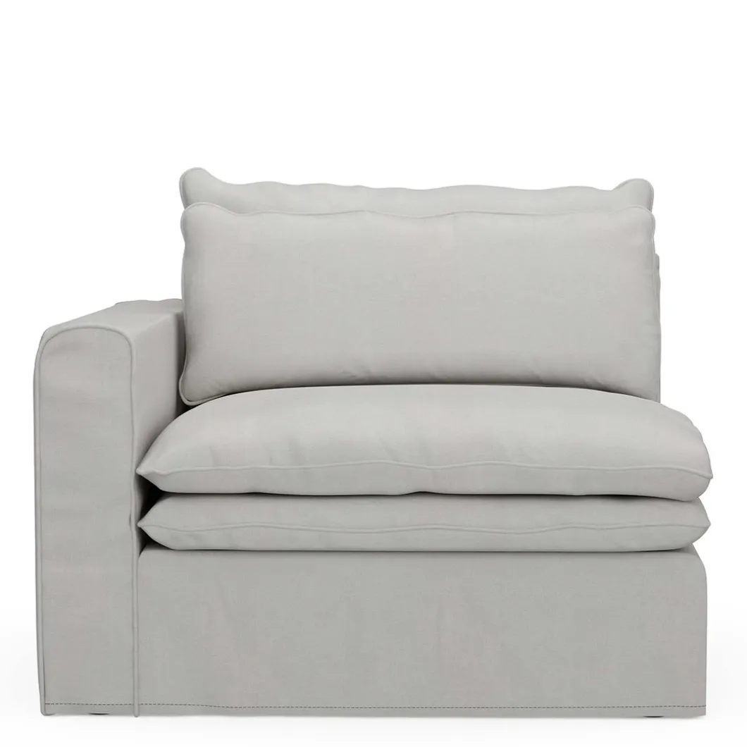 Continental Corner Left, washed cotton, ash grey