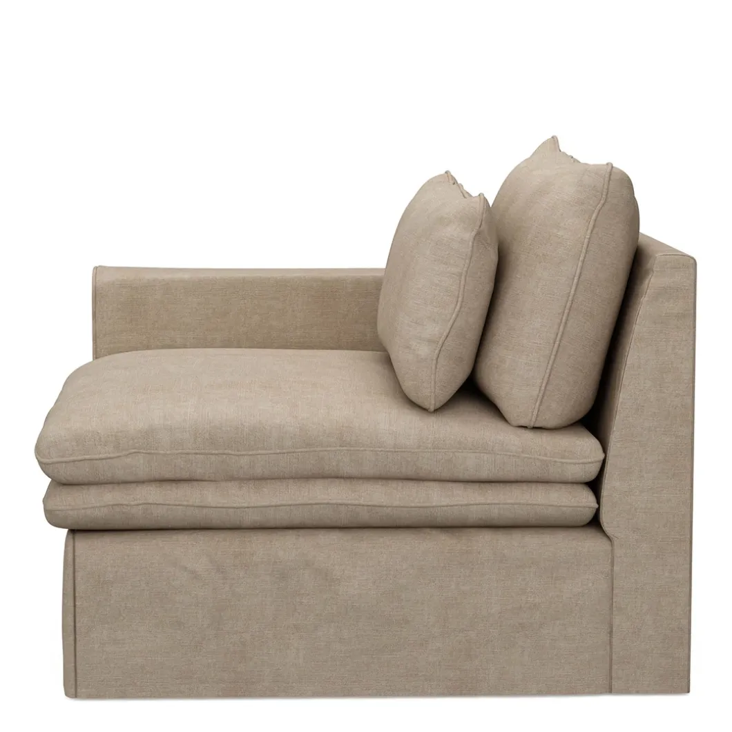 Continental Corner Left, washed cotton, natural