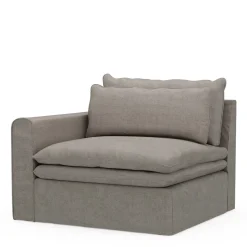 Continental Corner Left, washed cotton, stone