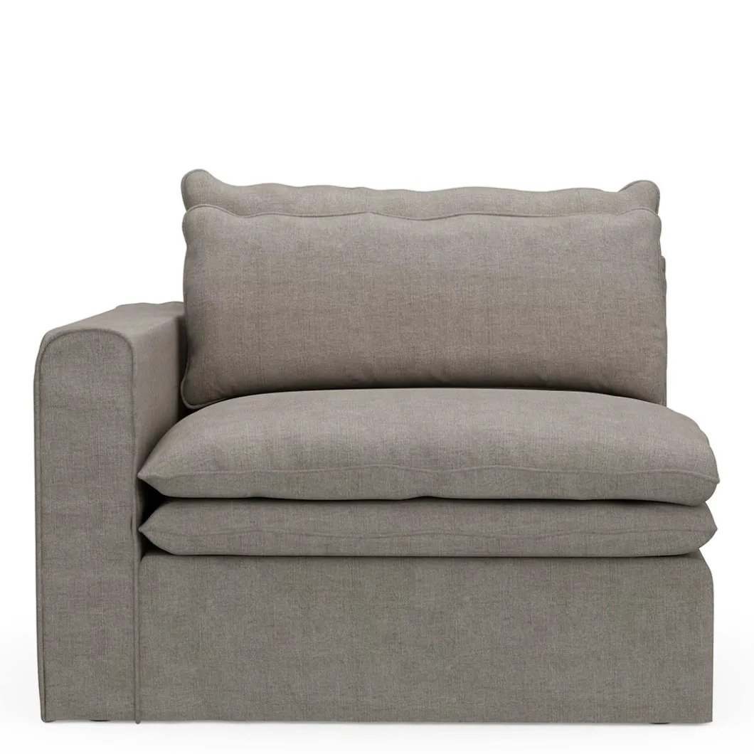 Continental Corner Left, washed cotton, stone