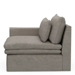 Continental Corner Left, washed cotton, stone