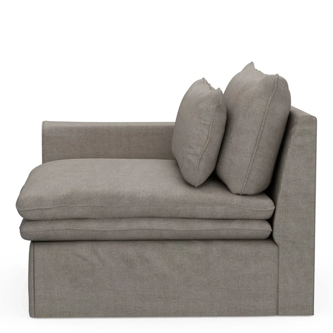 Continental Corner Left, washed cotton, stone