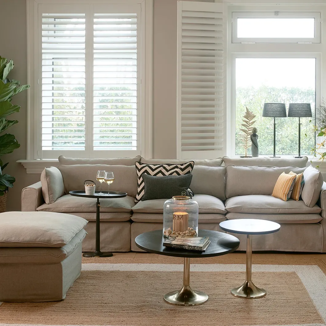 Continental Corner Right, velvet I, golden beige