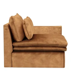 Continental Corner Right, velvet, cognac