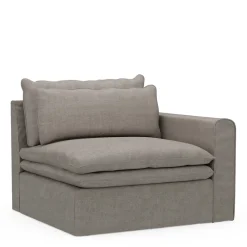 Continental Corner Right, washed cotton, stone