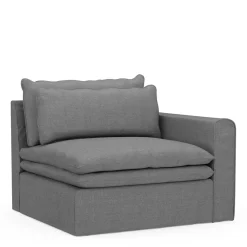 Continental Corner Right, washed cotton, grey