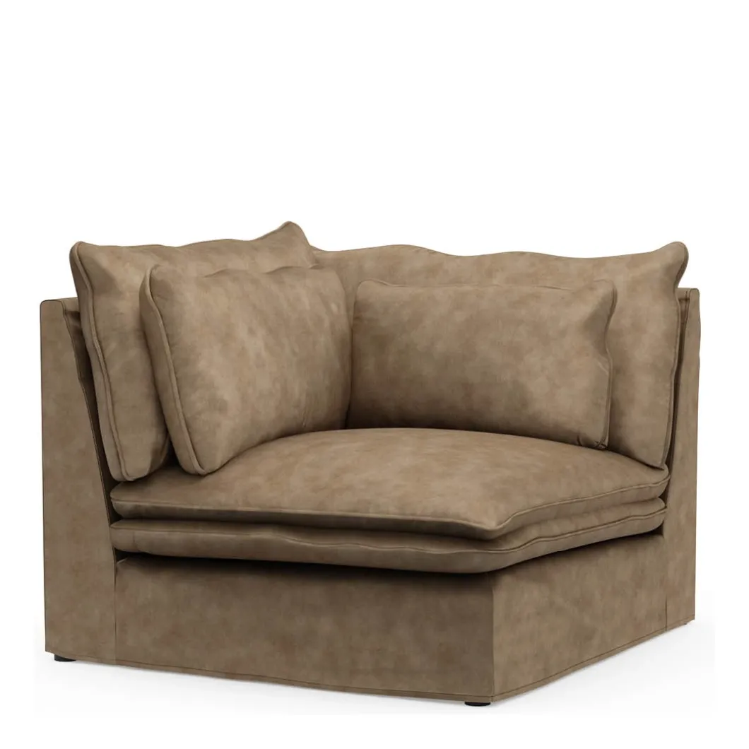 Continental Corner, velvet, golden beige