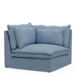 Continental Corner, washed cotton, ice blue