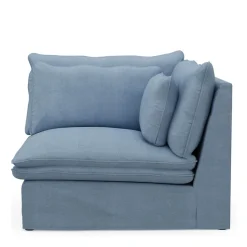 Continental Corner, washed cotton, ice blue