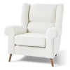 Delano Wing Chair, mouliné linen, pristine white