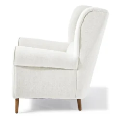Delano Wing Chair, mouliné linen, pristine white