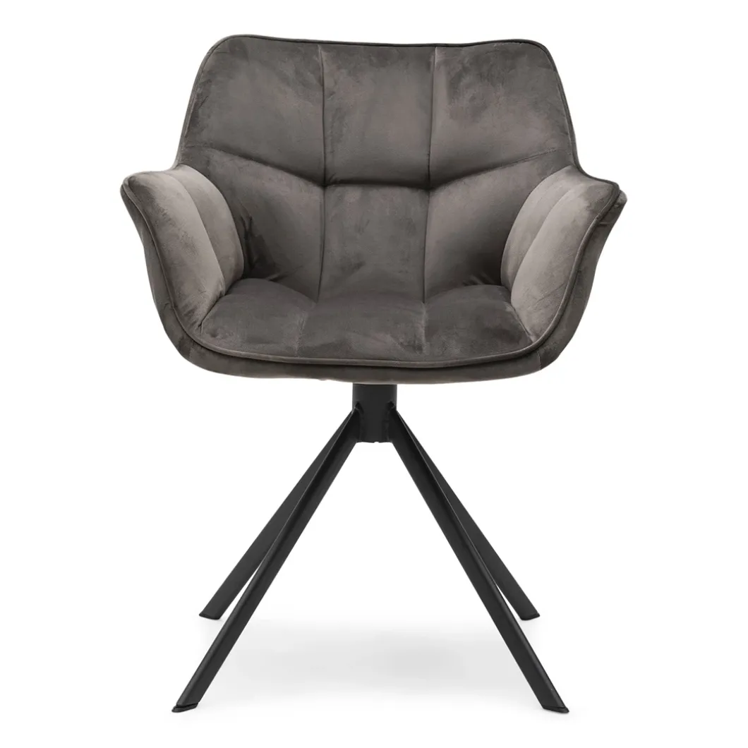 Draaibare Eetkamerstoel Carnaby, Anthracite, Velvet