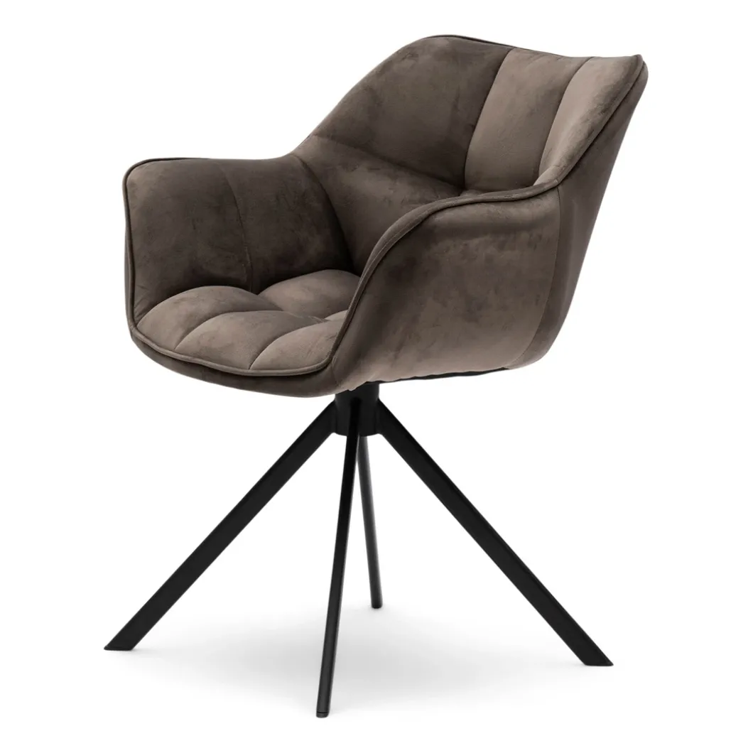 Draaibare Eetkamerstoel Carnaby, Anthracite, Velvet