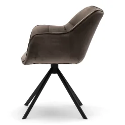 Draaibare Eetkamerstoel Carnaby, Anthracite, Velvet