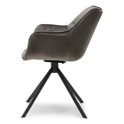 Draaibare Eetkamerstoel Carnaby, Anthracite, Velvet