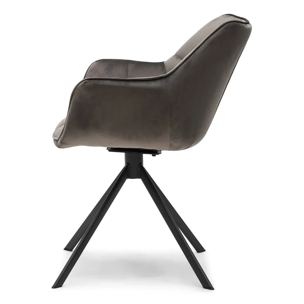 Draaibare Eetkamerstoel Carnaby, Anthracite, Velvet