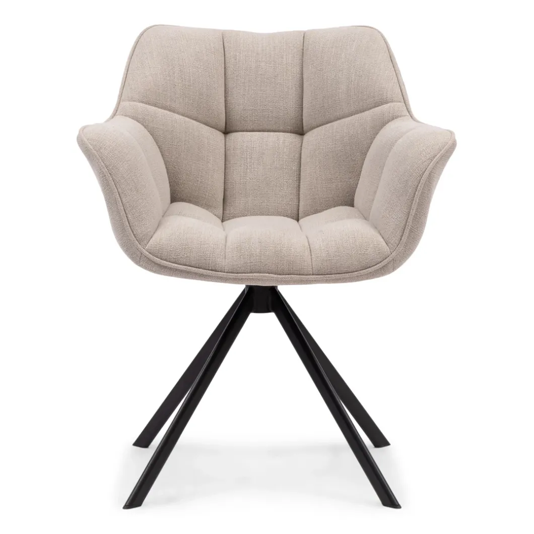Draaibare Eetkamerstoel Carnaby, Fabulous Flax, Mouliné Linen
