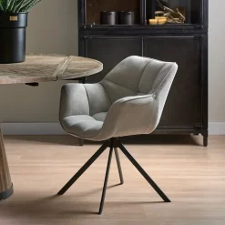 Draaibare Eetkamerstoel Carnaby, Fabulous Flax, Mouliné Linen