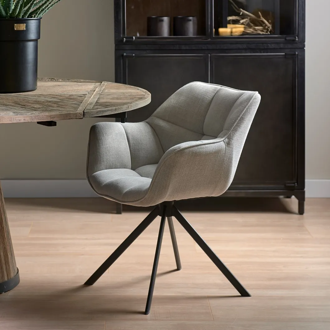 Draaibare Eetkamerstoel Carnaby, Fabulous Flax, Mouliné Linen