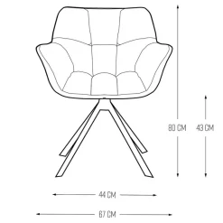 Draaibare Eetkamerstoel Carnaby, Fabulous Flax, Mouliné Linen