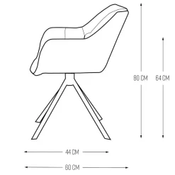 Draaibare Eetkamerstoel Carnaby, Fabulous Flax, Mouliné Linen