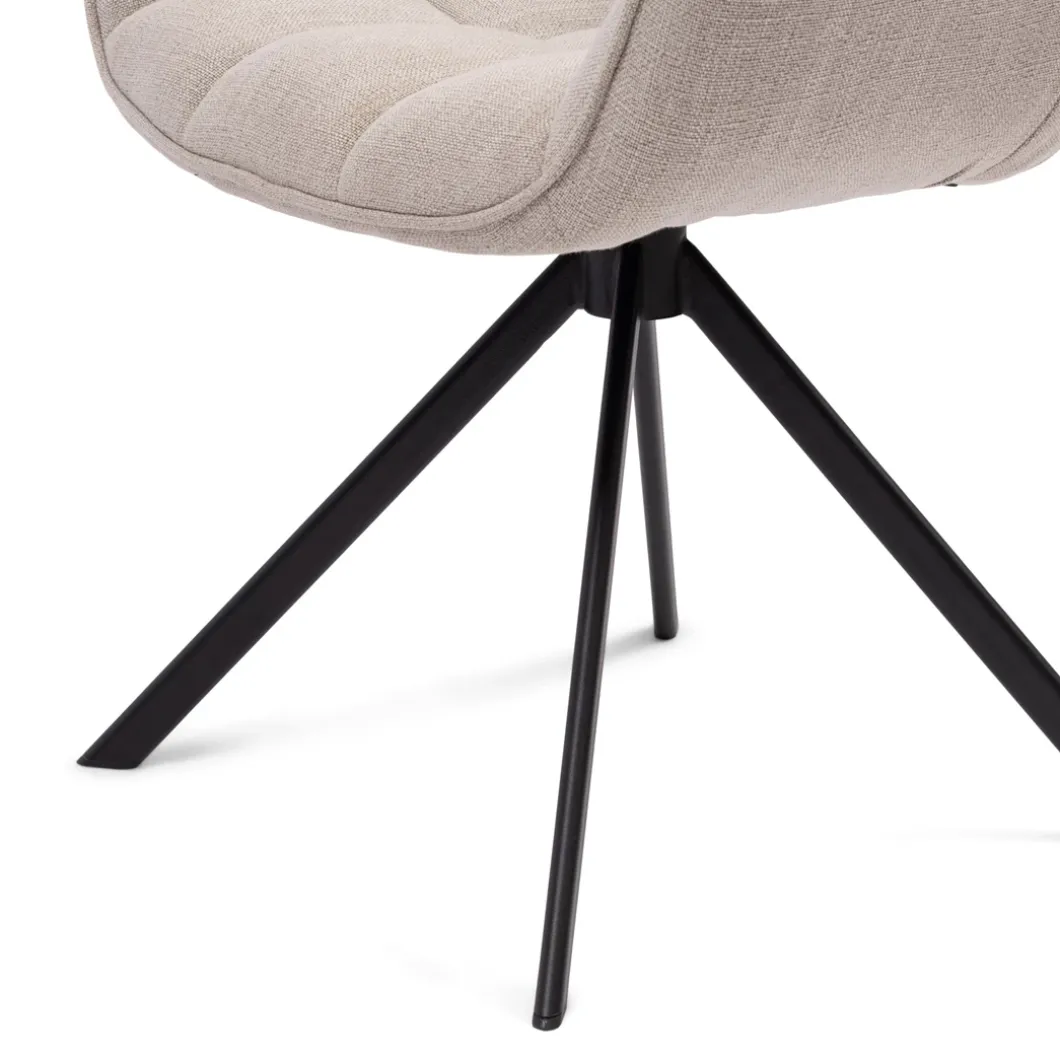 Draaibare Eetkamerstoel Carnaby, Fabulous Flax, Mouliné Linen