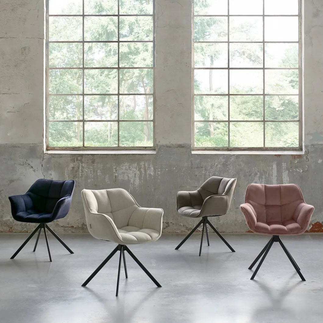 Draaibare Eetkamerstoel Carnaby, Fabulous Flax, Mouliné Linen