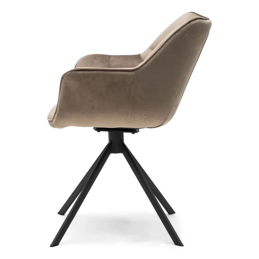 Draaibare Eetkamerstoel Carnaby, Golden Mink, Velvet