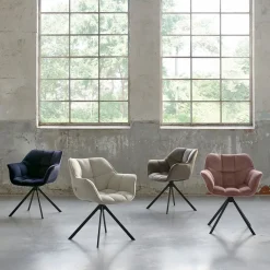 Draaibare Eetkamerstoel Carnaby, Rose Stain, Velvet