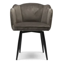 Draaibare Eetkamerstoel Dauphine, Anthracite, Velvet