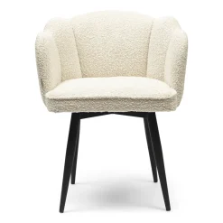Draaibare Eetkamerstoel Dauphine, White Sand, Bouclé