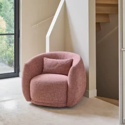 Draaibare fauteuil Leonardo, Koraalroze