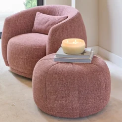 Draaibare fauteuil Leonardo, Koraalroze