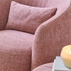 Draaibare fauteuil Leonardo, Koraalroze