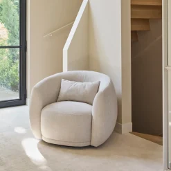 Draaibare fauteuil Leonardo, Naturel