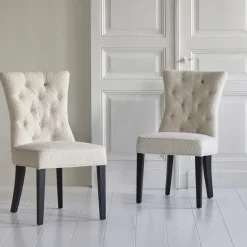 Eetkamerstoel Balmoral, White Sand, Bouclé