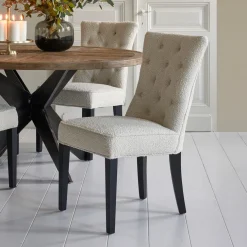 Eetkamerstoel Balmoral, White Sand, Bouclé