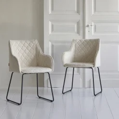 Eetkamerstoel, Frisco Drive, White Sand, Boucle