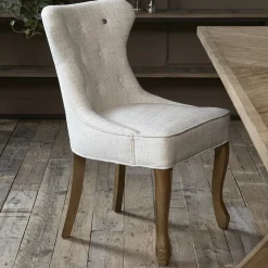 Eetkamerstoel George, Antique White, Rich Tweed