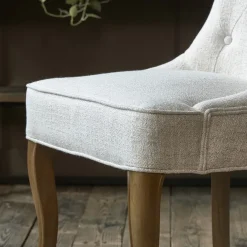 Eetkamerstoel George, Antique White, Rich Tweed